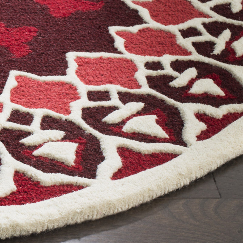Miu Hand Tufted Wool Floral Rug, Round 5'