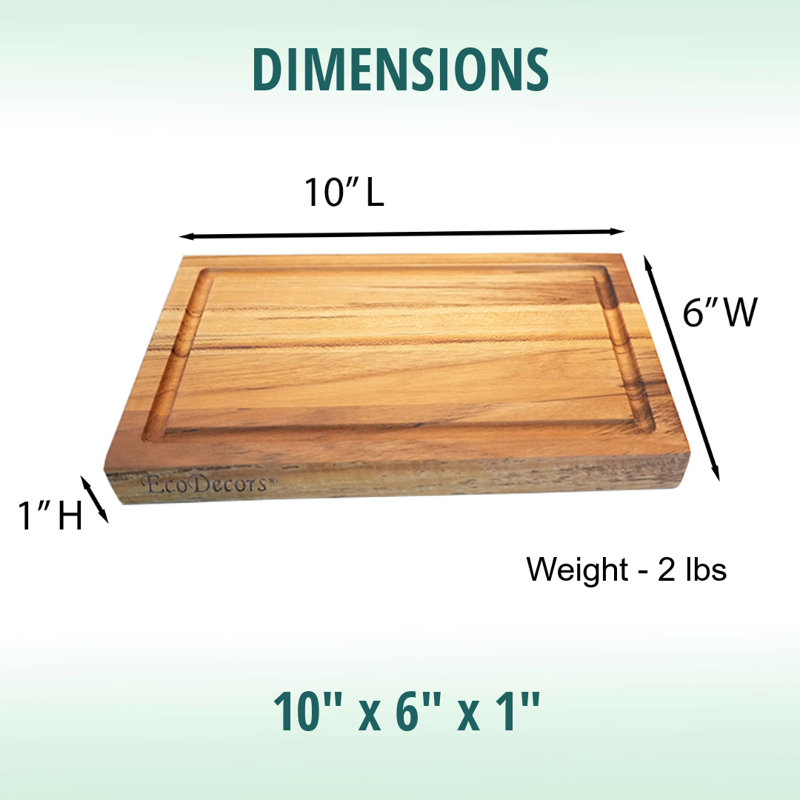 Planche à découper réversible EcoDecors certifiée FSC, 10 po x 6 po