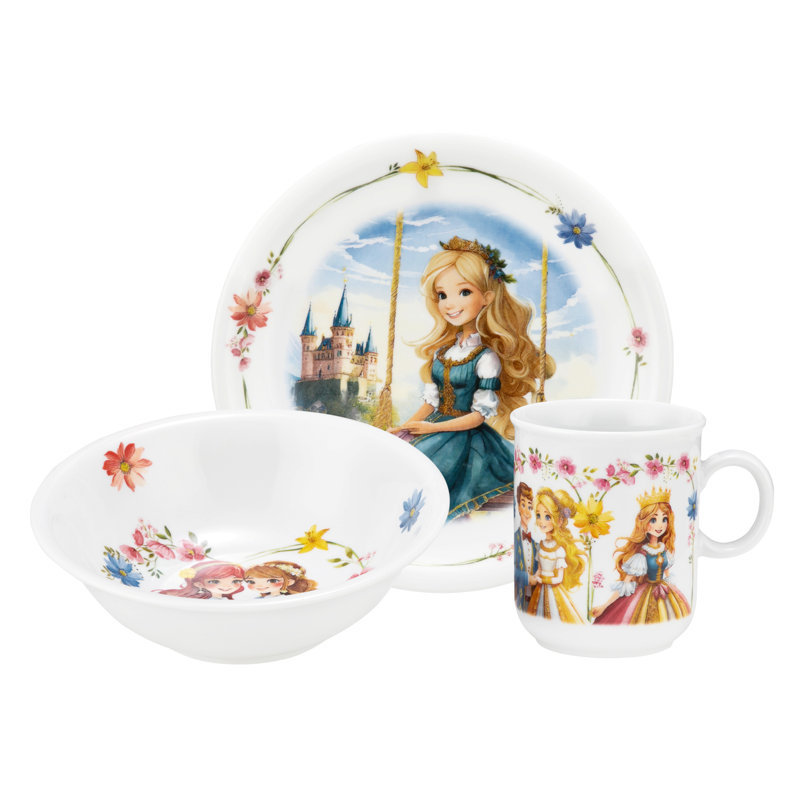 Compact 3 Piece Porcelain Dinnerware Set