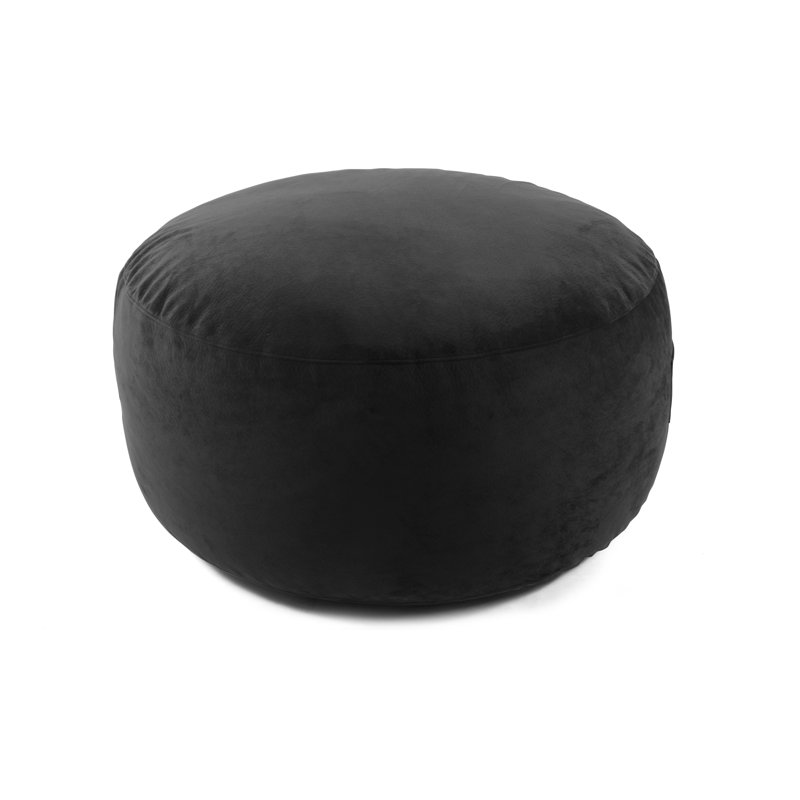 Housse pour fauteuil à billes rond en relief 22 po x 50 po Lounge & Co, Microsuède noir