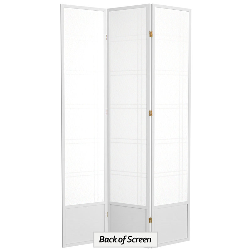 83.5" Double Cross Shoji Room Divider, 3 Panels, White