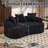 Boneless Curved Loveseat with 3 Pillows-324150821