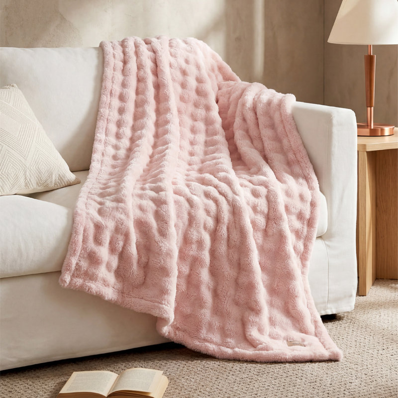Couverture à bulles 3D Bedsure – Couverture GentleSoft Twin pour lit, canapé et décoration de chambre – Cadeau luxueux, doux et confortable pour toutes les saisons