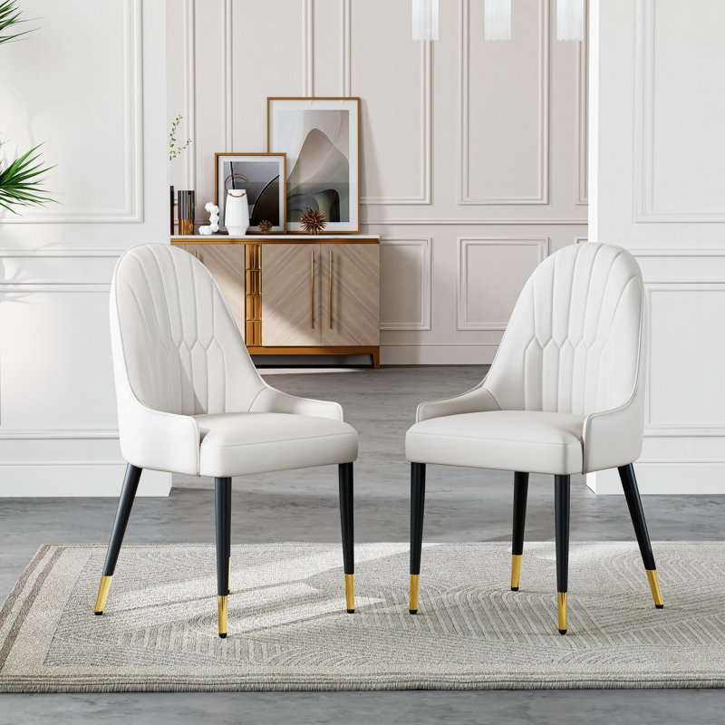 Chaise parsons rembourrée Canalou, Blanc