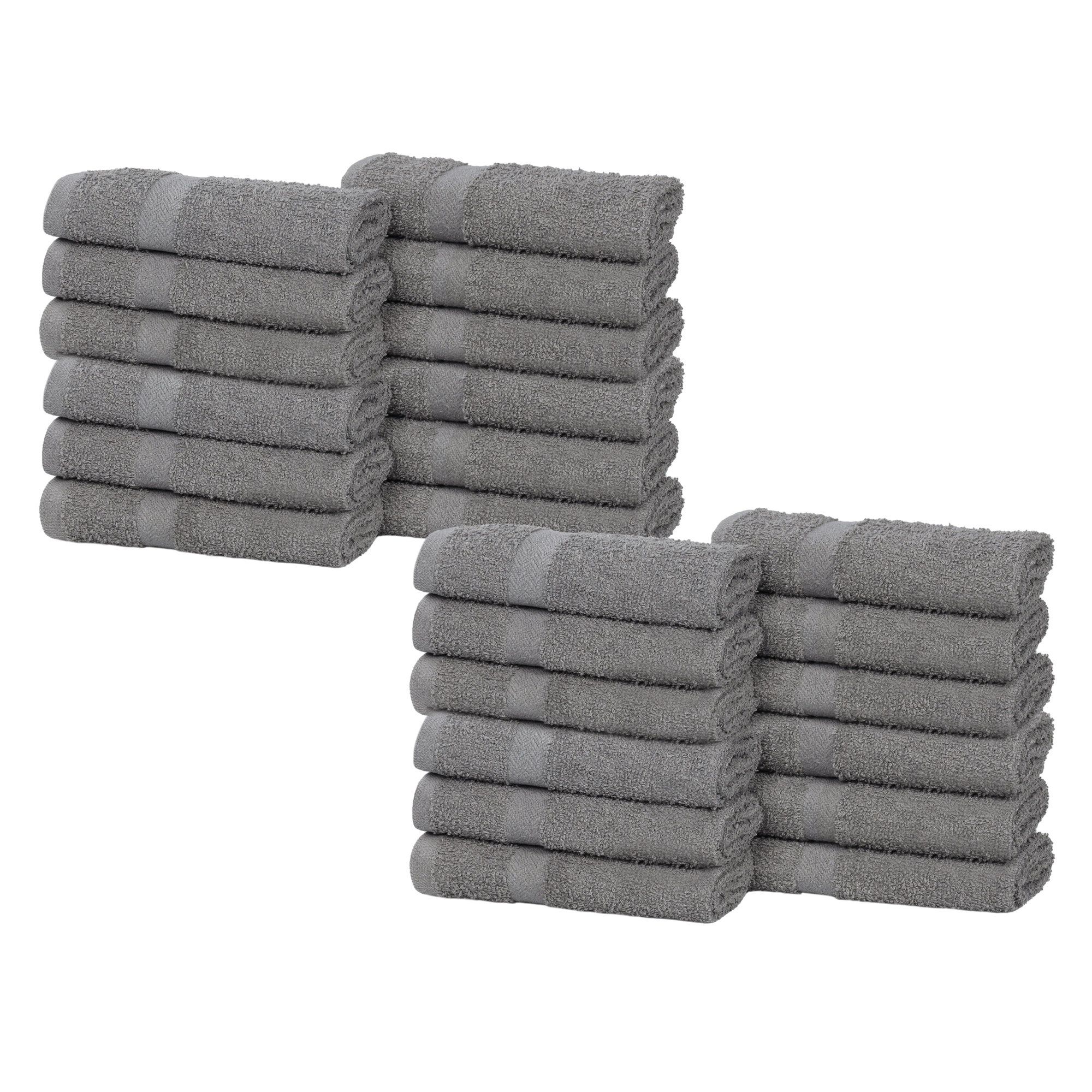 Glenlee 24 Piece Eco-Friendly 100% Cotton Towel Set, Charcoal