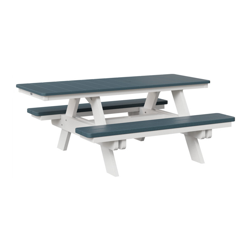 Table de pique-nique rectangulaire Berlin Gardens Ada, Ardoise / blanc