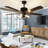 Datzer 52'' Industrial Ceiling Fan with Light Kit Reversible Motor