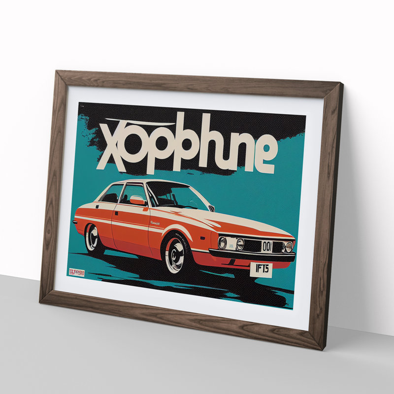German Concept Car - Framed Print, 34cm H x 46cm W x 2cm D, Walnut