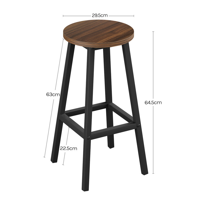 Talio Counter Stool with Metal Frame, Brown/Black