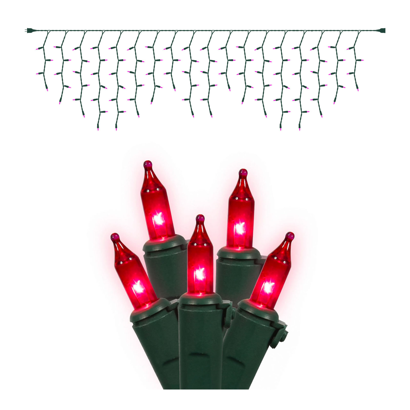 Mini Christmas String Lights, Pink, 9' L