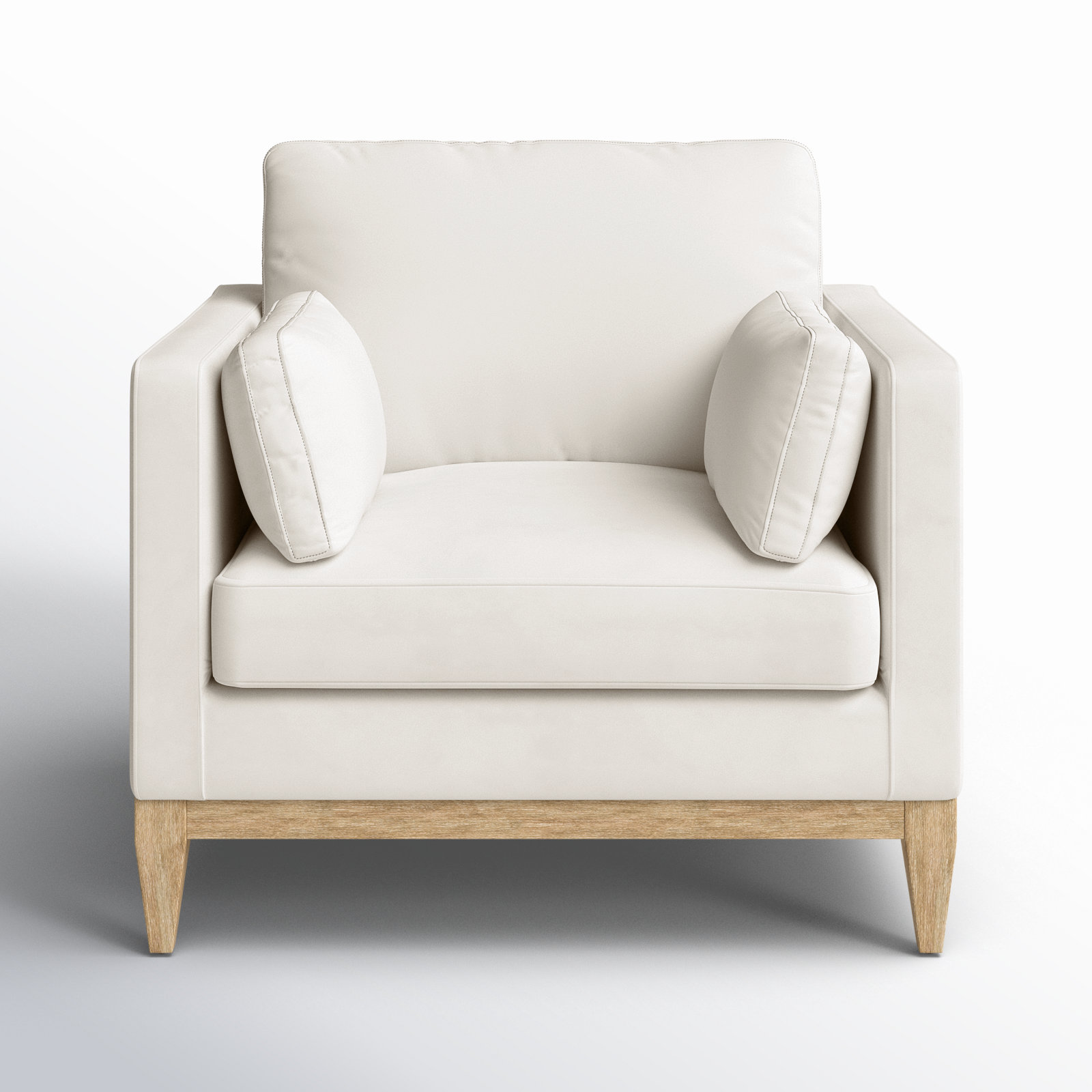 Pera Pine Armchair, French Beige Velvet