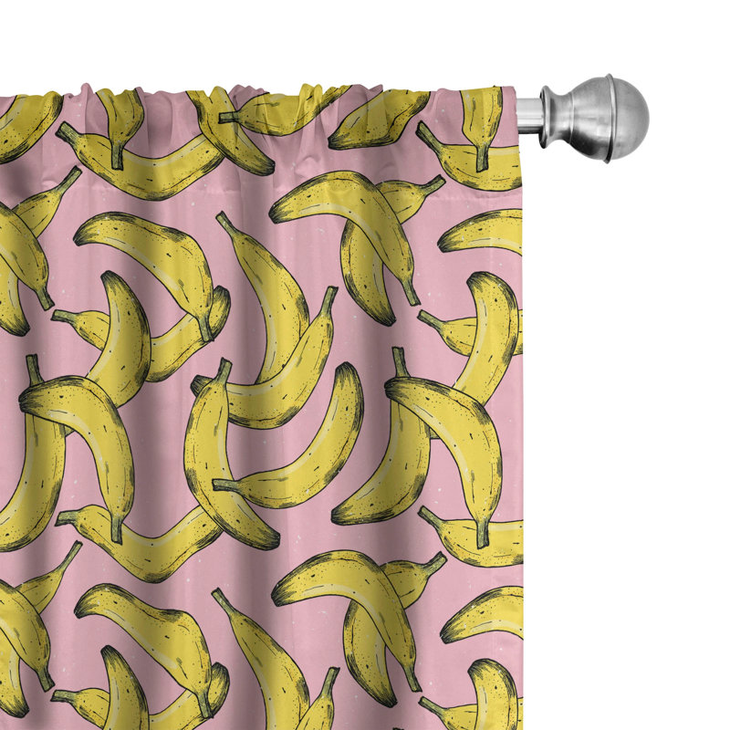 Banana Semi-Sheer Rod Pocket Curtain Panels, 28" x 84"