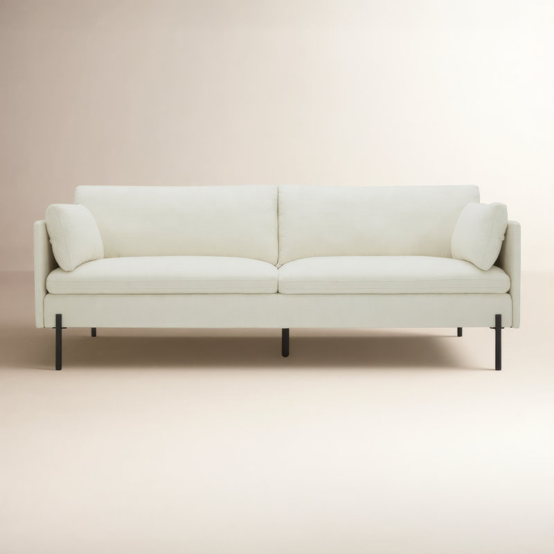 Moab 81'' Upholstered Sofa, Flanigan Cotton