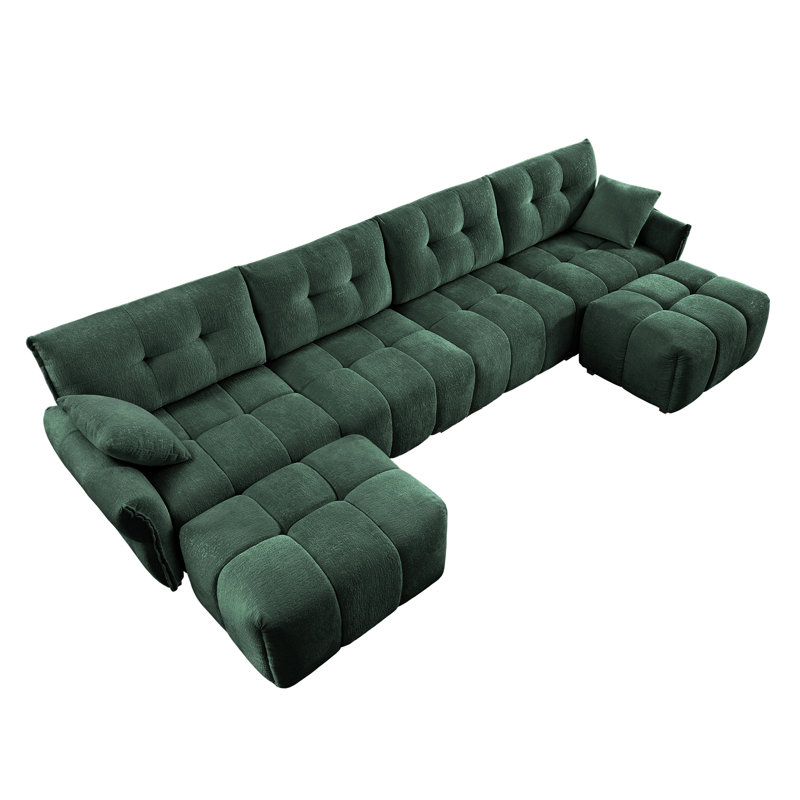 Modular Chenille Sofa, Green