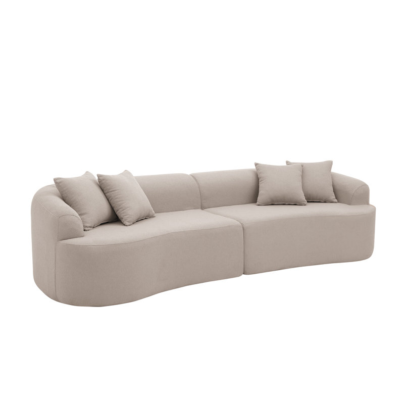 Canapé modulaire incurvé moderne, Tissu brun