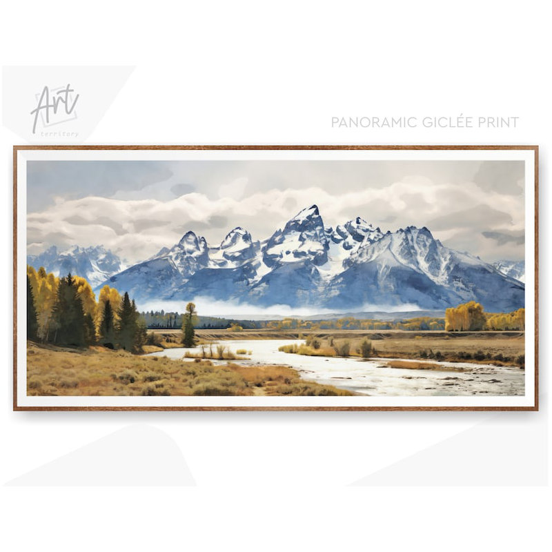 Parc national de Grand Teton, art mural horizontal, Toile tendue, L 56 po x H 28 po x P 1,5 po
