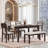 Classic and Traditional Style 6 - Piece Dining Set, Includes Dining Table, 4 Upholstered Chairs & Bench-1563907495