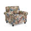 Fauteuil rembourré en mélange de coton avec accoudoirs arrondis et garniture cloutée (ensemble de 2)-329001099