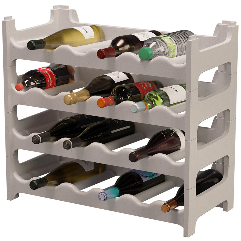 Monaco 24 Bottle Floor Wine Bottle Rack, Granite Grey