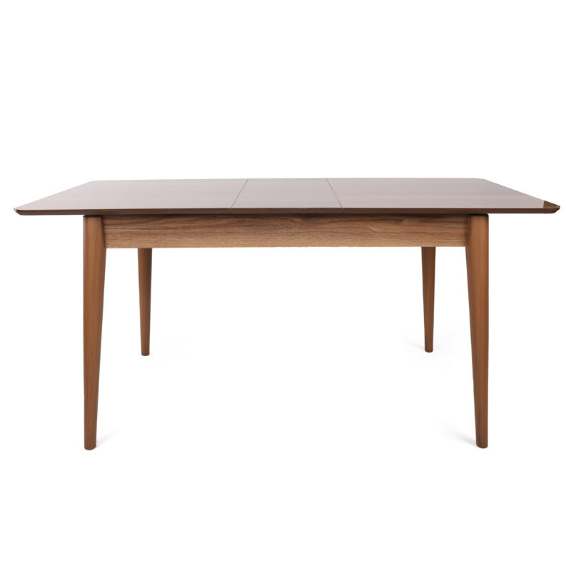 Modern Extendable Dining Table, Walnut Color, 51.2 x 31.5 x 29.5 inches (Extended: 64.9 inches) | 100% MDF with Durable Plastic Legs | Holds Up to 75 lbs | Perfect for Family Gatherings & Stylish Dining Rooms