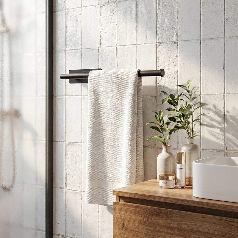 34cm 1 Towel Bar, Black