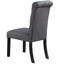 Chaises de salle à manger à finition gris anthracite de 2 sièges rembourrés en tissu avec dossier