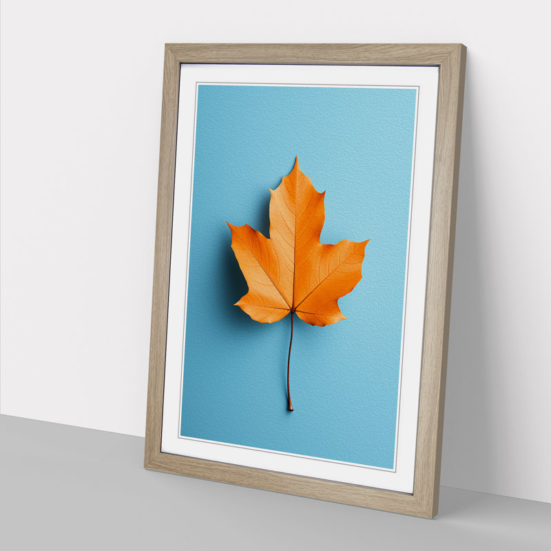 Leaf Minimalism Art - Framed Print, Oak Framed, 34cm H x 25cm W x 2cm D