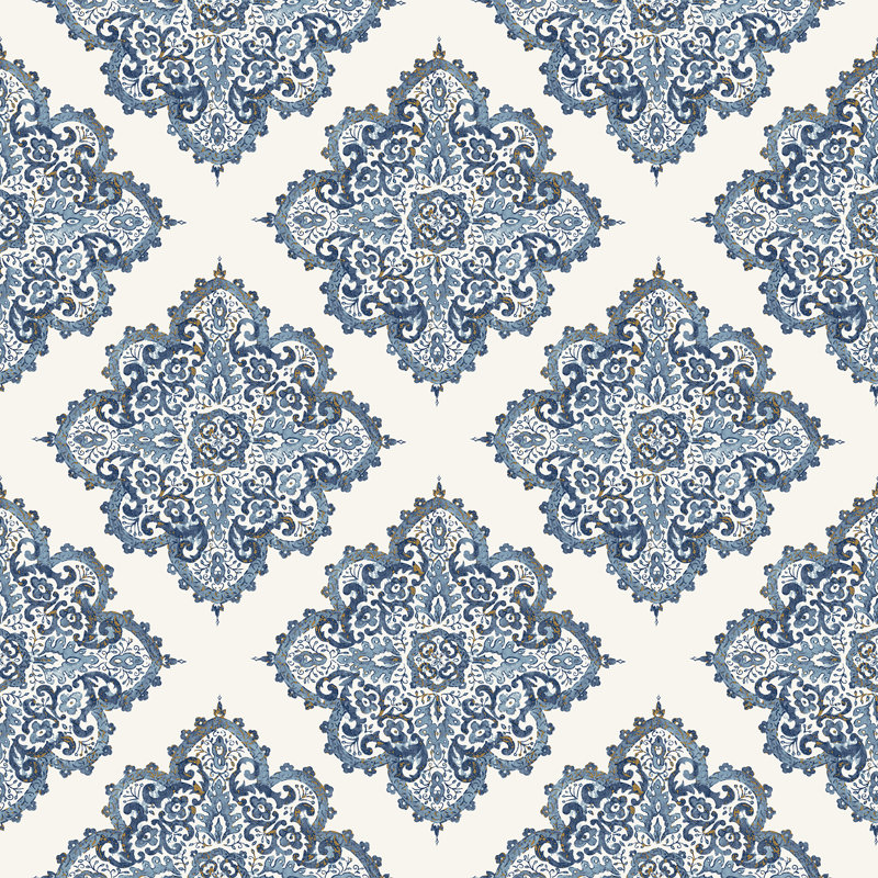 Rouleau de papier peint effet métallique L 33 pi x l 21 po Nordic Elements, Bleu