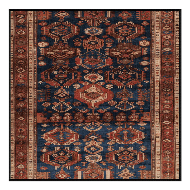Tapis brun turc lavable à la machine, Carré 4 pi