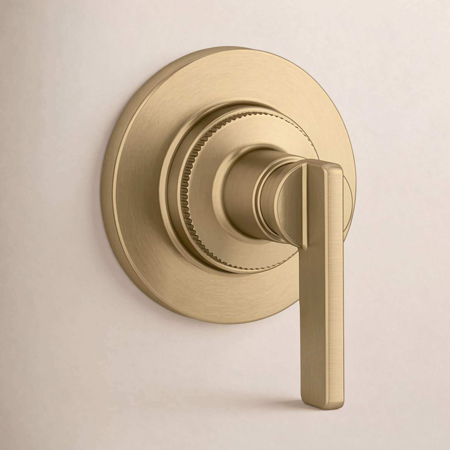 Castia Transfer Valve Trim with Lever Handle, Vibrant Brushed Moderne Brass