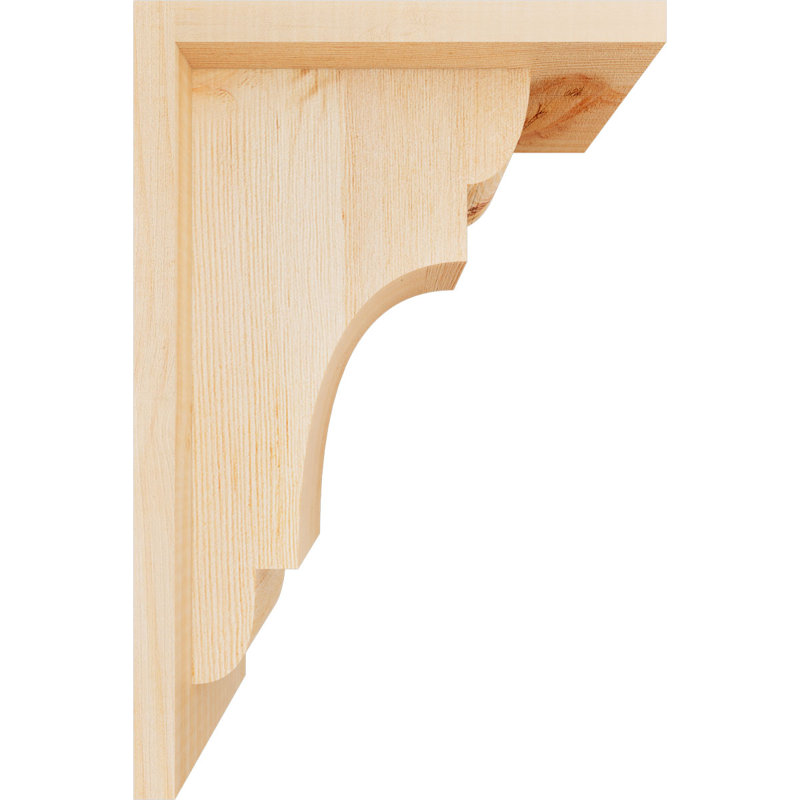 New Brighton Corbel avec plaque arrière, H 12 po x l 5,5 po x P 8 po, Sapin de Douglas, Lisse