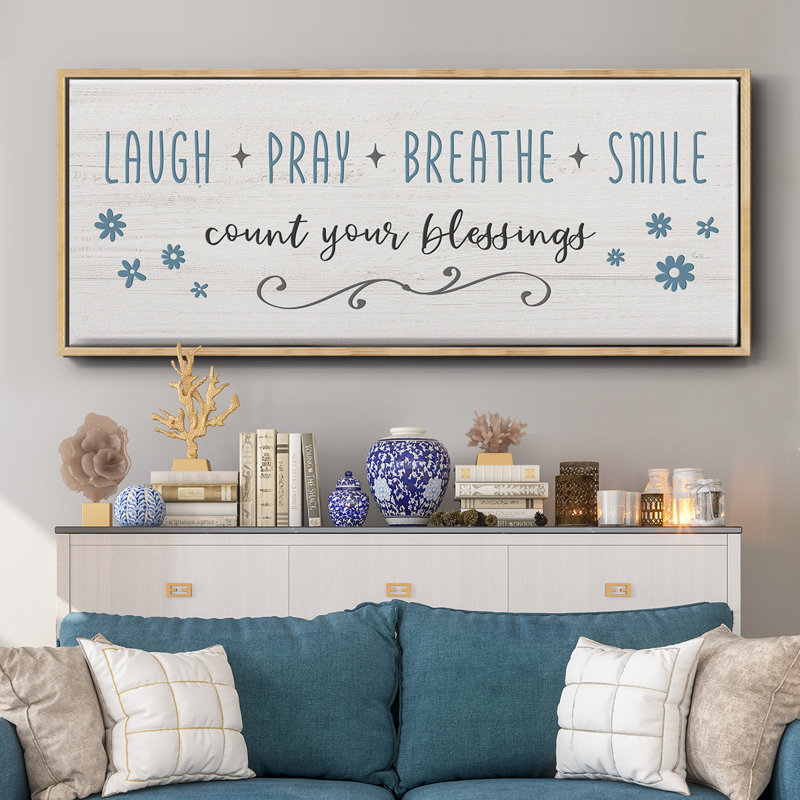 Count Your Blessings- Framed Canvas, 20" H x 50" W