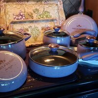 Paula Deen Signature Nonstick Cookware Set / Pots and Pans Set - 15 Piece,  Blueberry Speckle,  price tracker / tracking,  price history  charts,  price watches,  price drop alerts