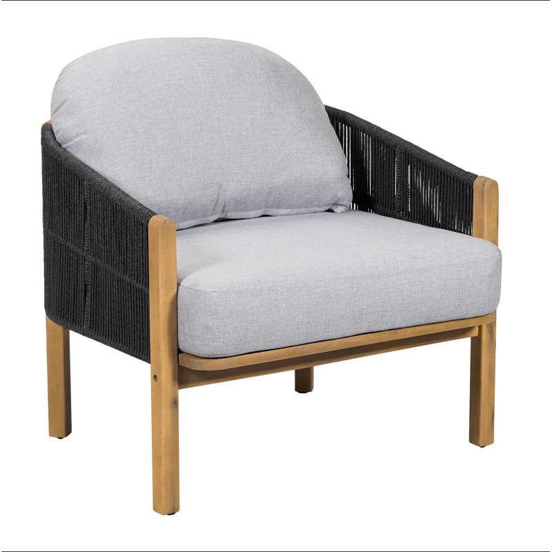 Fauteuil club d'extérieur en bois Grotta, Gris