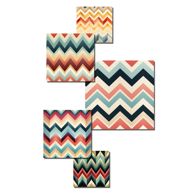 Christenson - Ensemble d'art mural à chevrons 5 pièces