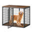 Meuble cage pour chien de 47 po avec 3 portes, pour grands et moyens chiens, brun rustique