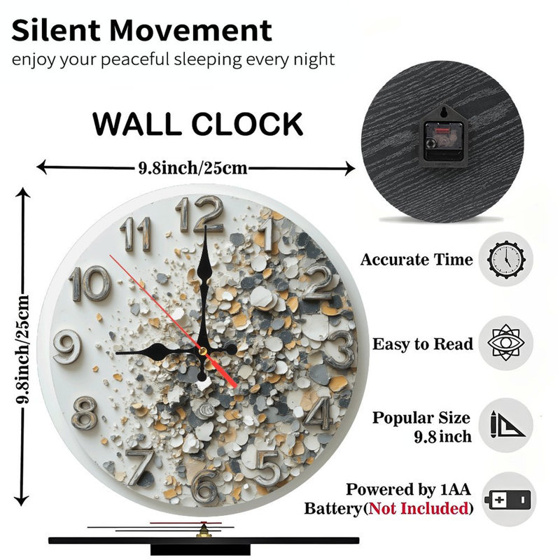 Horloge murale artistique au design abstrait avec une finition unique