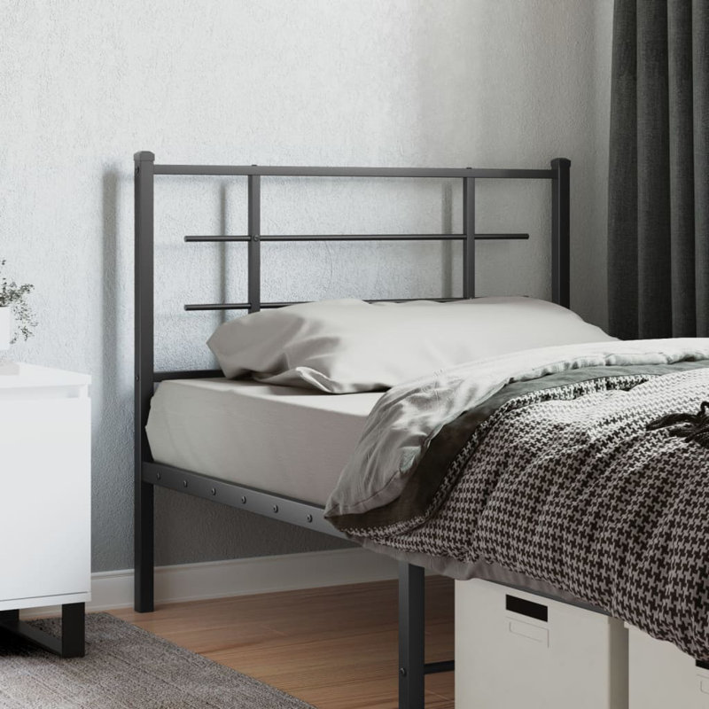 Vidaxl Metal Replace Headboard Black 75 Cm, 90 x 112 cm