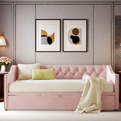 Elifsu Upholstered Daybed with Trundle
