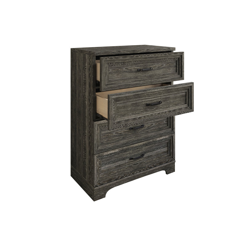Commode 4 tiroirs, Gris foncé