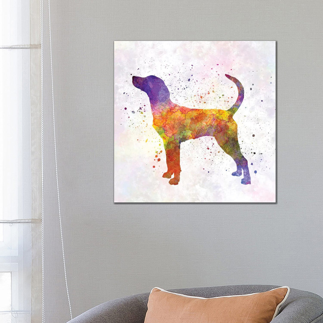 English Foxhound In Watercolour by Paul Rommer - Wrapped Canvas Gallery-Wrapped Canvas Giclée
