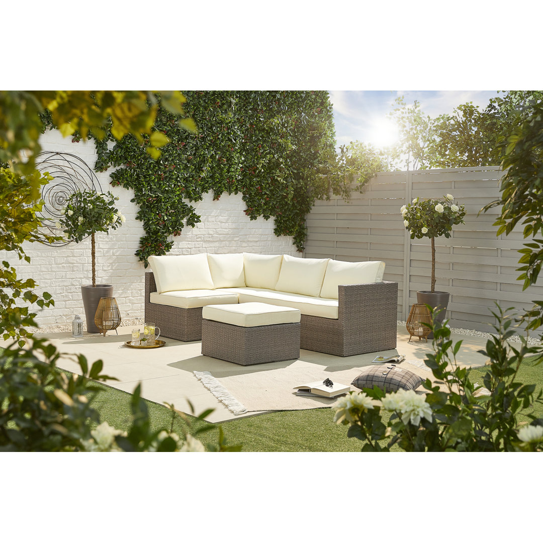 4-Sitzer Lounge-Set Ceniceros aus Rattan mit Polster