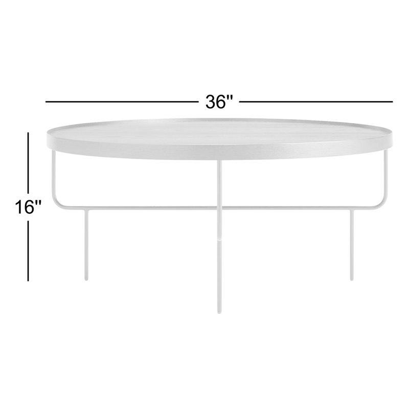 Roundhouse Solid Wood Coffee Table, Black Ash, Black