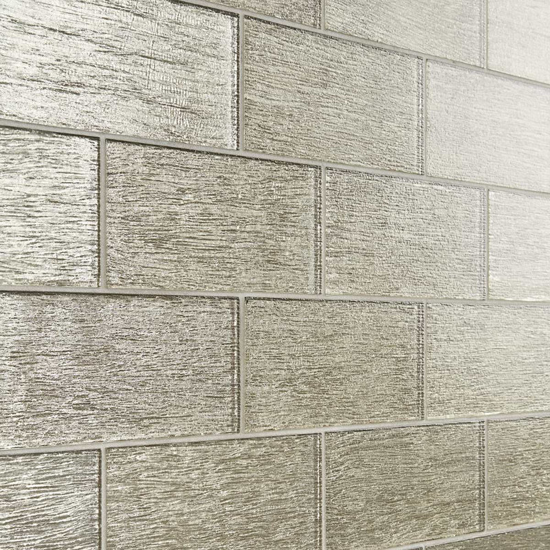 Veda 4x9 Polished Glass Subway Tile, Gold