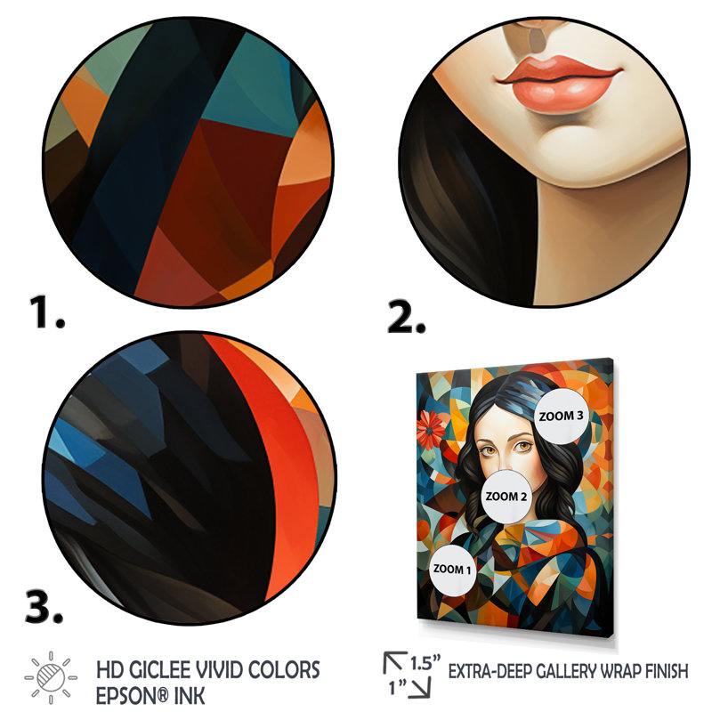 Mona Lisa In Henri Matisse Style I - Modern Art, art mural, Cadre flottant doré, H 32 po x l 16 po x P 1 po