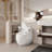 1.28 Single Flush Toilet In Glossy White Ceramic - Egg Shape, Low Maintenance, Bathroom Essential Egg-Shaped Flush, , Quiet Flushing For-121602330