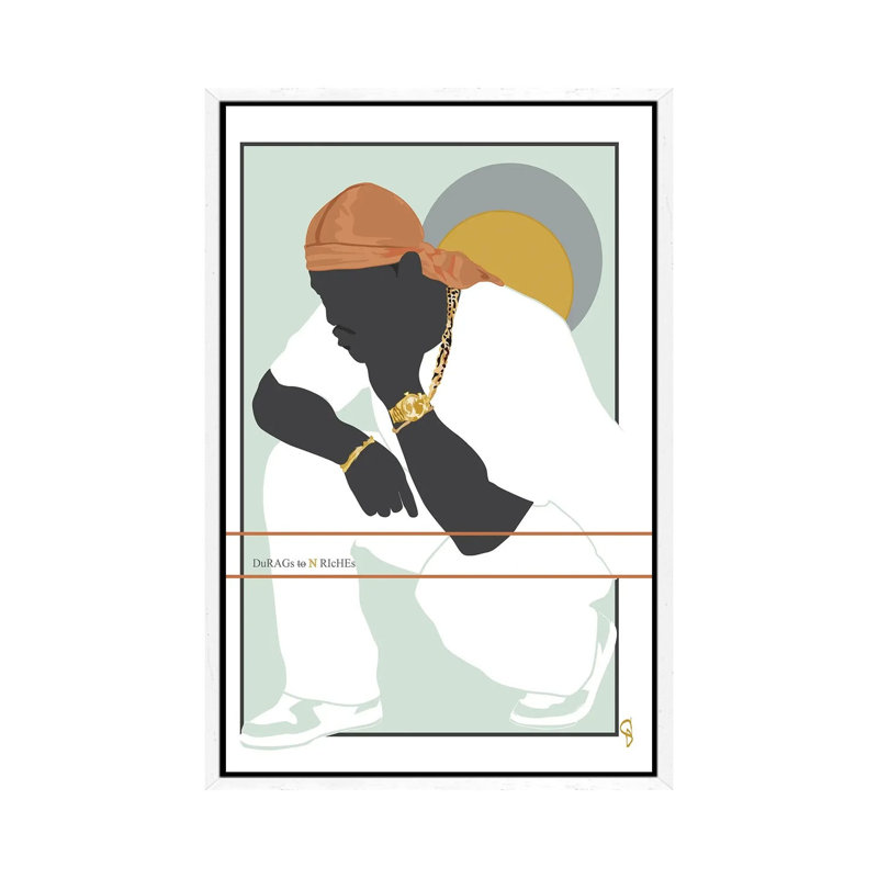 Durags N Riches - Ode To The Durag III by GNODpop - Painting on Canvas, White Framed, 152.5 cm H x 101.5 cm W