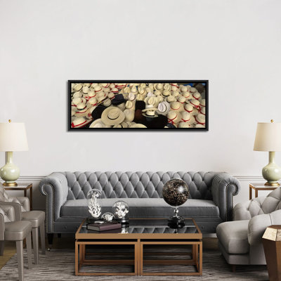 High Angle View Of Hats In A Market Stall, San Francisco El Alto, Guatemala by Panoramic Images - Unframed Panoramic Gallery-Wrapped Canvas Giclée on Canvas