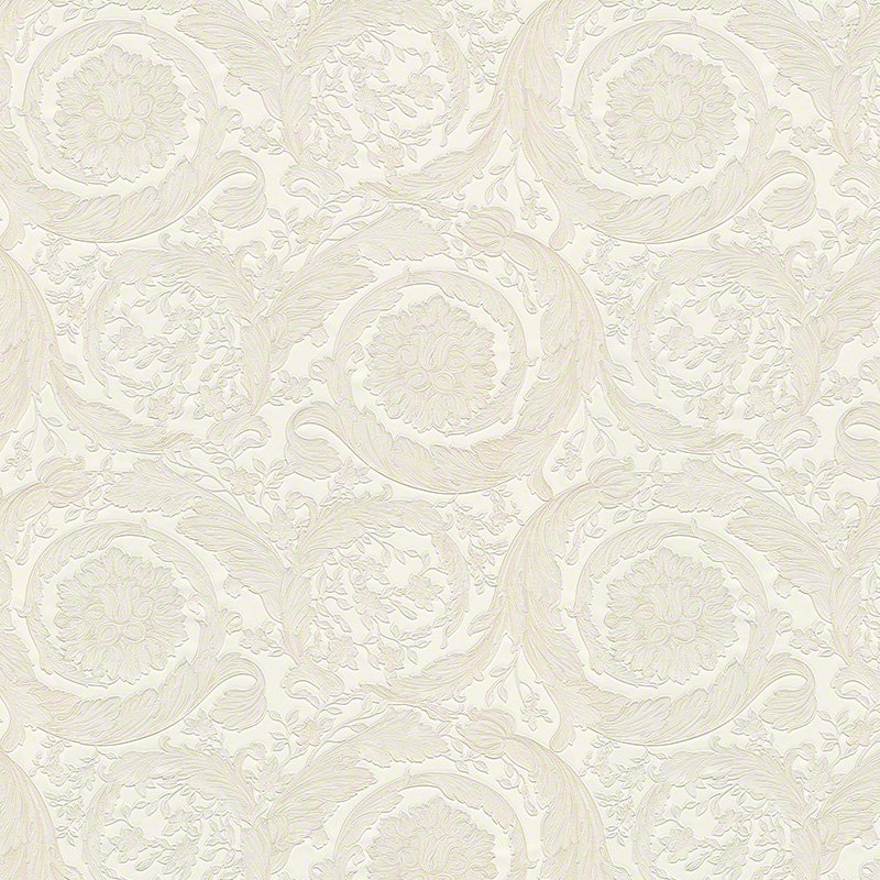 Barocco Flowers 10.1m x 70cm 3D Embossed Wallpaper, Cream