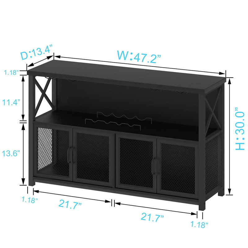 34cm Bar Cabinet, Black Oak